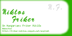 miklos friker business card