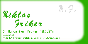 miklos friker business card